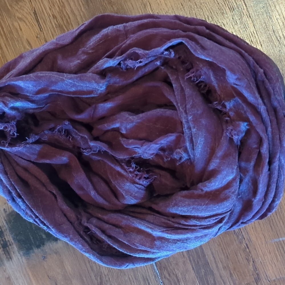 Rich Rayon Fringed Infinity Scarf.